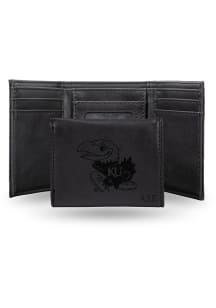 Kansas Jayhawks Logo Personalized Laser Engraved Mens Trifold Wallet