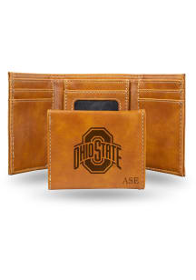 Ohio State Buckeyes Logo Personalized Laser Engraved Mens Trifold Wallet