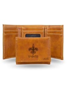 New Orleans Saints Logo Personalized Laser Engraved Mens Trifold Wallet