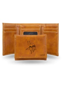 Minnesota Vikings Logo Personalized Laser Engraved Mens Trifold Wallet