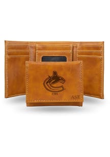 Vancouver Canucks Personalized Laser Engraved Mens Trifold Wallet