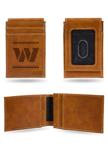Washington Commanders Personalized Laser Engraved Front Pocket Mens Bifold Wallet