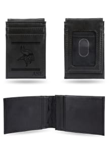 Minnesota Vikings Personalized Laser Engraved Front Pocket Mens Bifold Wallet