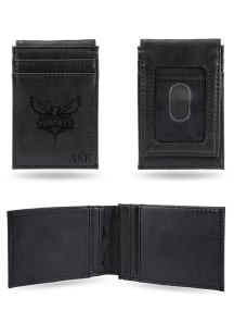 Charlotte Hornets Logo Personalized Laser Engraved Front Pocket Mens Bifold Wallet