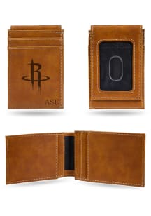 Houston Rockets Logo Personalized Laser Engraved Front Pocket Mens Bifold Wallet