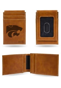 K-State Wildcats Personalized Laser Engraved Front Pocket Mens Bifold Wallet