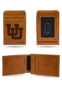 Utah Utes Personalized Laser Engraved Front Pocket Mens Bifold Wallet