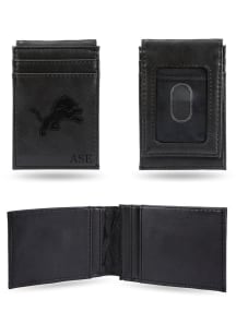 Detroit Lions Logo Personalized Laser Engraved Front Pocket Mens Bifold Wallet