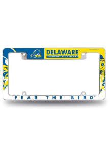 Delaware Fightin' Blue Hens All Over Chrome License Frame