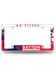 Dayton Flyers All Over Chrome License Plate Frame - Silver
