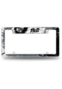 Brooklyn Nets All Over Chrome Tie Dye License Plate Frame - Blue