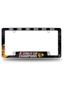 Chicago Blackhawks 6X Stanley Cup Champs All Over Chrome License Frame