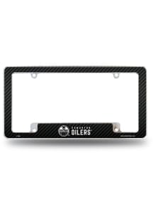 Edmonton Oilers All Over Carbon Fiber License Plate Frame - Black