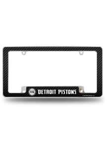 Detroit Pistons All Over Carbon Fiber License Plate Frame - Black