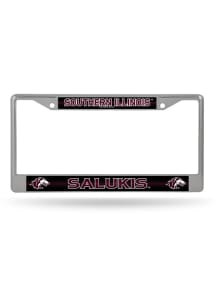 Southern Illinois Salukis Glitter Chrome License Plate Frame - Silver