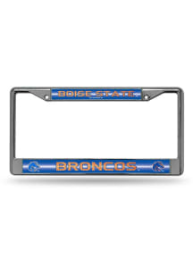 Boise State Broncos Glitter Chrome License Plate Frame - Silver
