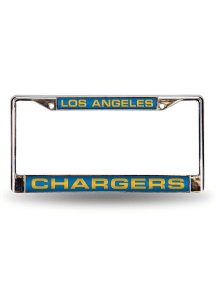 Los Angeles Chargers Chrome License Plate Frame - Blue