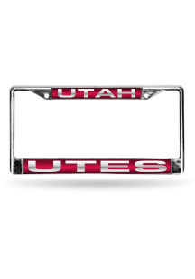 Utah Utes Chrome License Plate Frame - Red