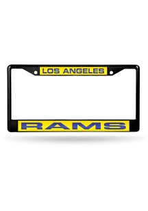 Los Angeles Rams Black Chrome License Plate Frame - Black