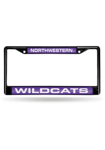 Northwestern Wildcats Black Chrome License Frame