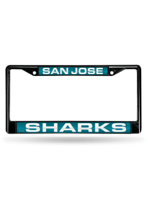 San Jose Sharks Black Chrome License Frame