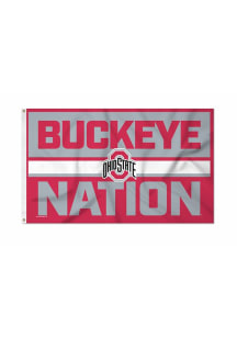 Ohio State Buckeyes 3x5 Silk Screen Grommet Flag - White