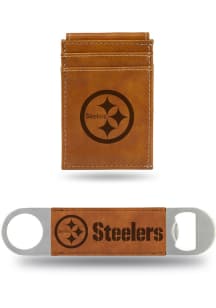 Pittsburgh Steelers Bar Blade and Front Pocket Wallet Mens Front Pocket Wallet and Bar Blade Set