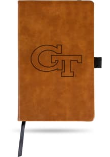 GA Tech Yellow Jackets Engraved Notebook and Folder - Brown