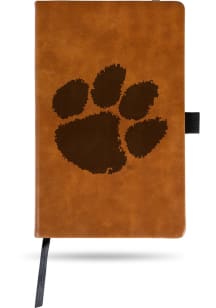 Clemson Tigers Engraved Notebook and Folder - Brown