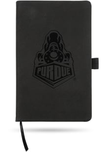 Purdue Boilermakers Engraved Notebook and Folder - Black