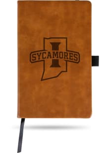 Indiana State Sycamores Engraved Notebook and Folder - Brown