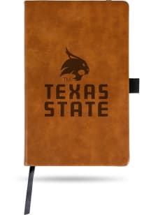 Texas State Bobcats Engraved Notebook and Folder - Brown