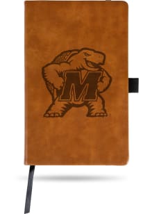 Maryland Terrapins Engraved Notebook and Folder - Brown