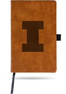 Illinois Fighting Illini Engraved Notebook and Folder - Brown
