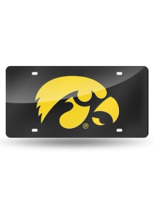 Iowa Hawkeyes Black Laser Cut Car Accessory License Plate