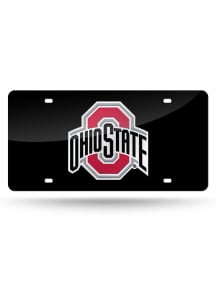 Ohio State Buckeyes Black Laser Cut Car Accessory License Plate