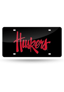 Nebraska Cornhuskers Black Laser Cut Car Accessory License Plate