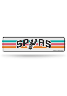 San Antonio Spurs 4x15 Metal Street Sign - Black