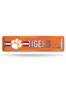 Clemson Tigers 4x15 Metal Street Sign - Silver