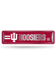 Indiana Hoosiers 4x15 Metal Street Sign - Silver