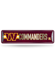 Washington Commanders 4x15 Metal Street Sign - Silver