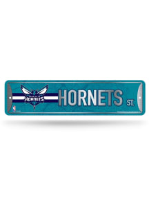 Charlotte Hornets 4x15 Metal Street Sign - Silver