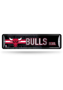 Chicago Bulls 4x15 Metal Street Sign - Silver