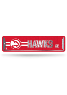 Atlanta Hawks 4x15 Metal Street Sign - Silver