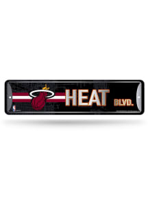 Miami Heat 4x15 Metal Street Sign - Silver