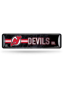 New Jersey Devils 4x15 Metal Street Sign - Silver