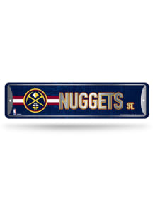 Denver Nuggets 4x15 Metal Street Sign - Silver
