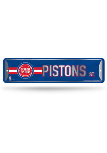 Detroit Pistons 4x15 Metal Street Sign - Silver