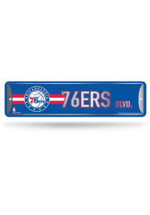 Philadelphia 76ers 4x15 Metal Street Sign - Silver