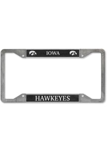 Iowa Hawkeyes Pewter License Plate Frame - Silver